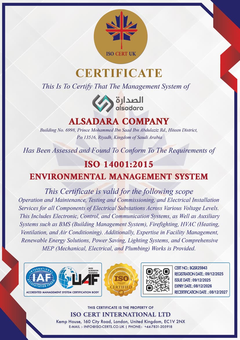 ISO 14001:2015 Certificate